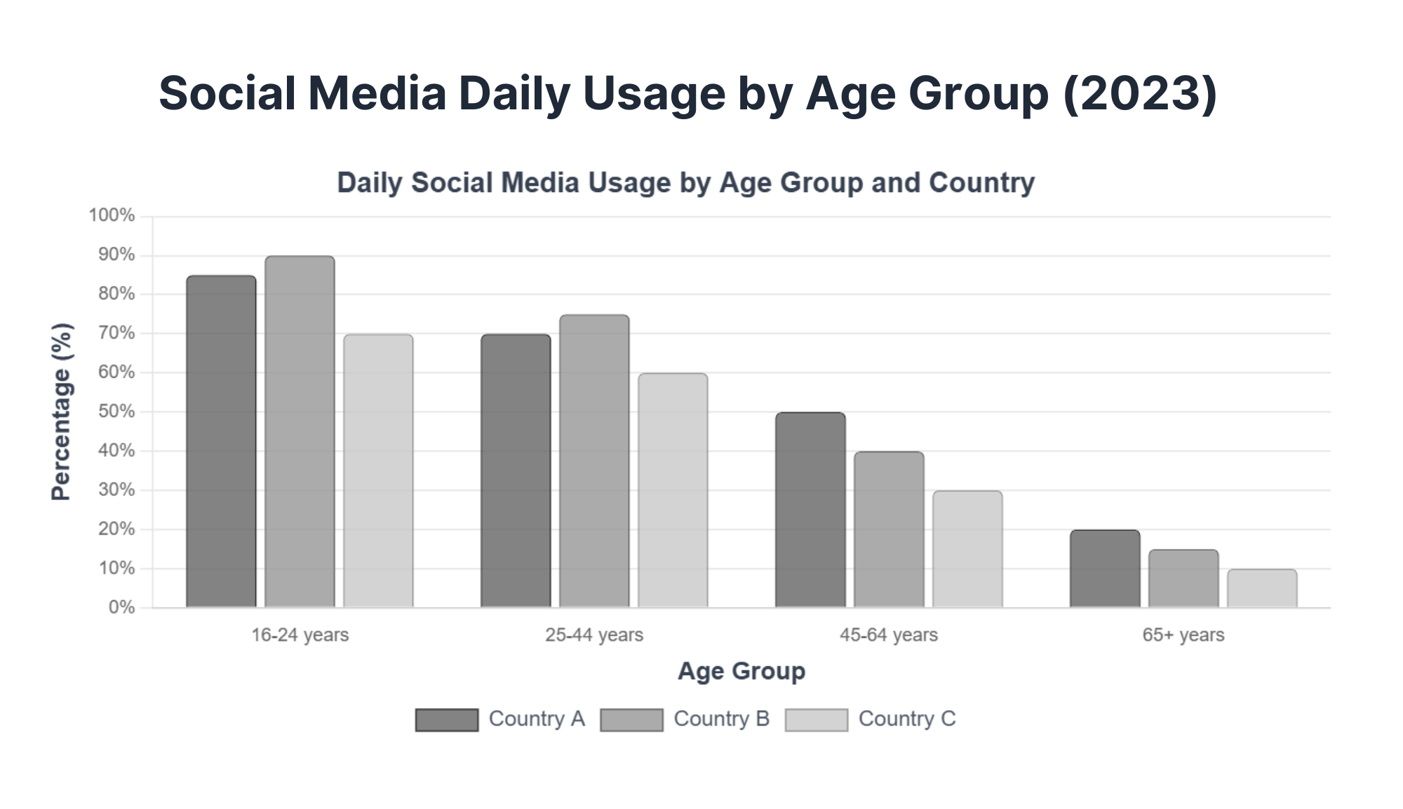 Social Media Daily Usage Bar Chart